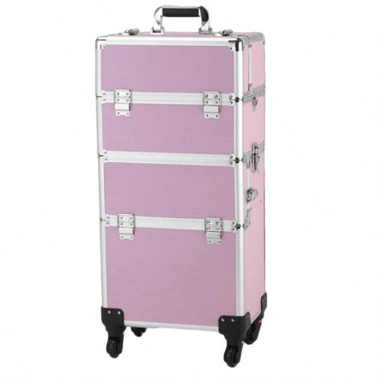 3 in 1 Aluminum Cosmetic Makeup Tattoo Box Pink