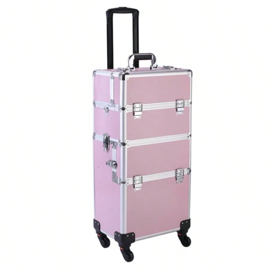 3 in 1 Aluminum Cosmetic Makeup Tattoo Box Pink