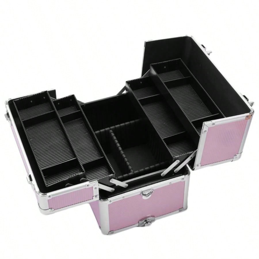 3 in 1 Aluminum Cosmetic Makeup Tattoo Box Pink