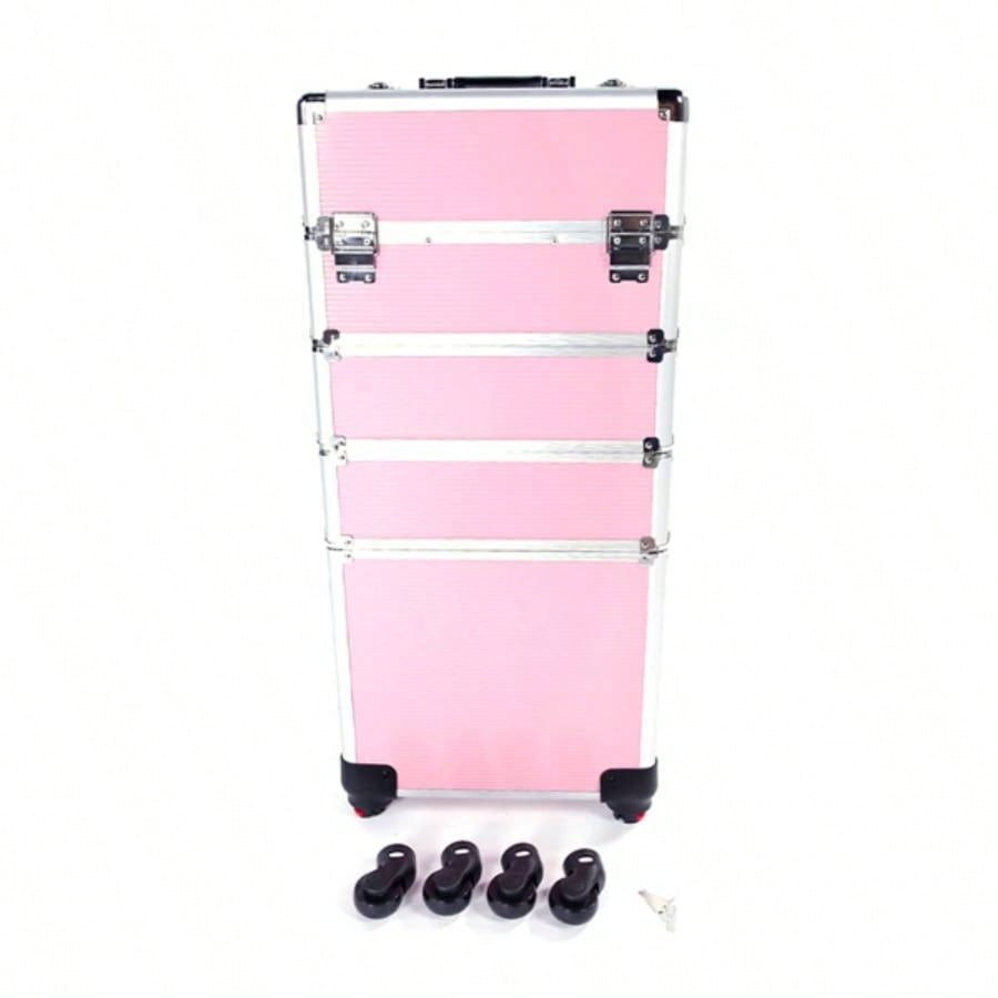 4 in 1 Aluminum Cosmetic Makeup Tattoo Box Pink