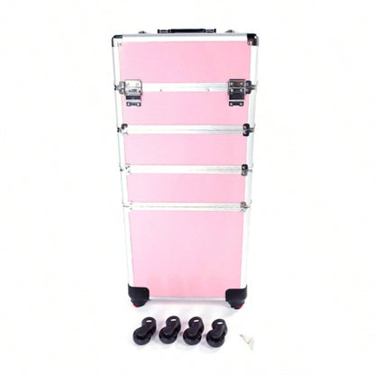 4 in 1 Aluminum Cosmetic Makeup Tattoo Box Pink