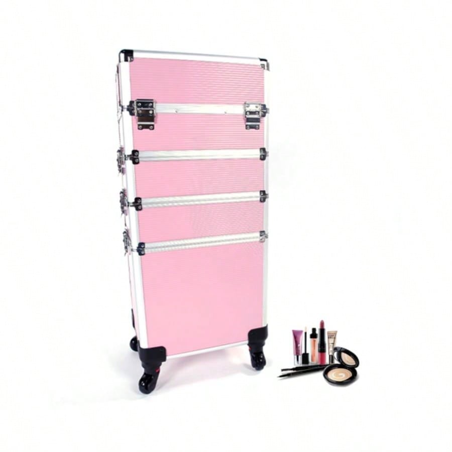 4 in 1 Aluminum Cosmetic Makeup Tattoo Box Pink
