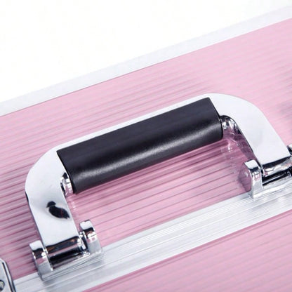4 in 1 Aluminum Cosmetic Makeup Tattoo Box Pink