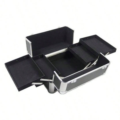 4 - in - 1 Draw - bar Style Interchangeable Aluminum Rolling Makeup Black