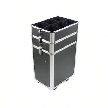 4 - in - 1 Draw - bar Style Interchangeable Aluminum Rolling Makeup Black