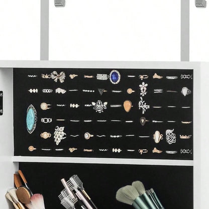 Whole Surface PVC Film Wall Hanging Door With Lock Jewelry Cabinet Fitting Mirror Cabinet