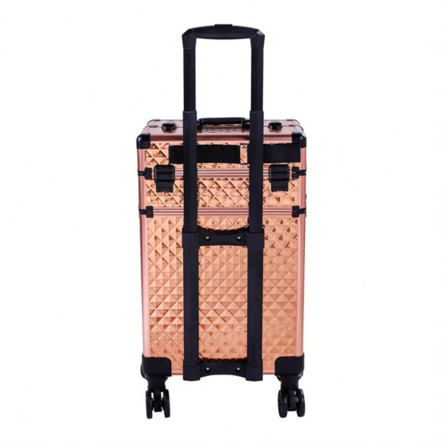 4 - in - 1 Draw - bar Style Interchangeable Aluminum Rolling Makeup - Gold