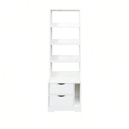Night Stand with Bookshelf, Night Stand with 2 Storage Drawers Bedroom