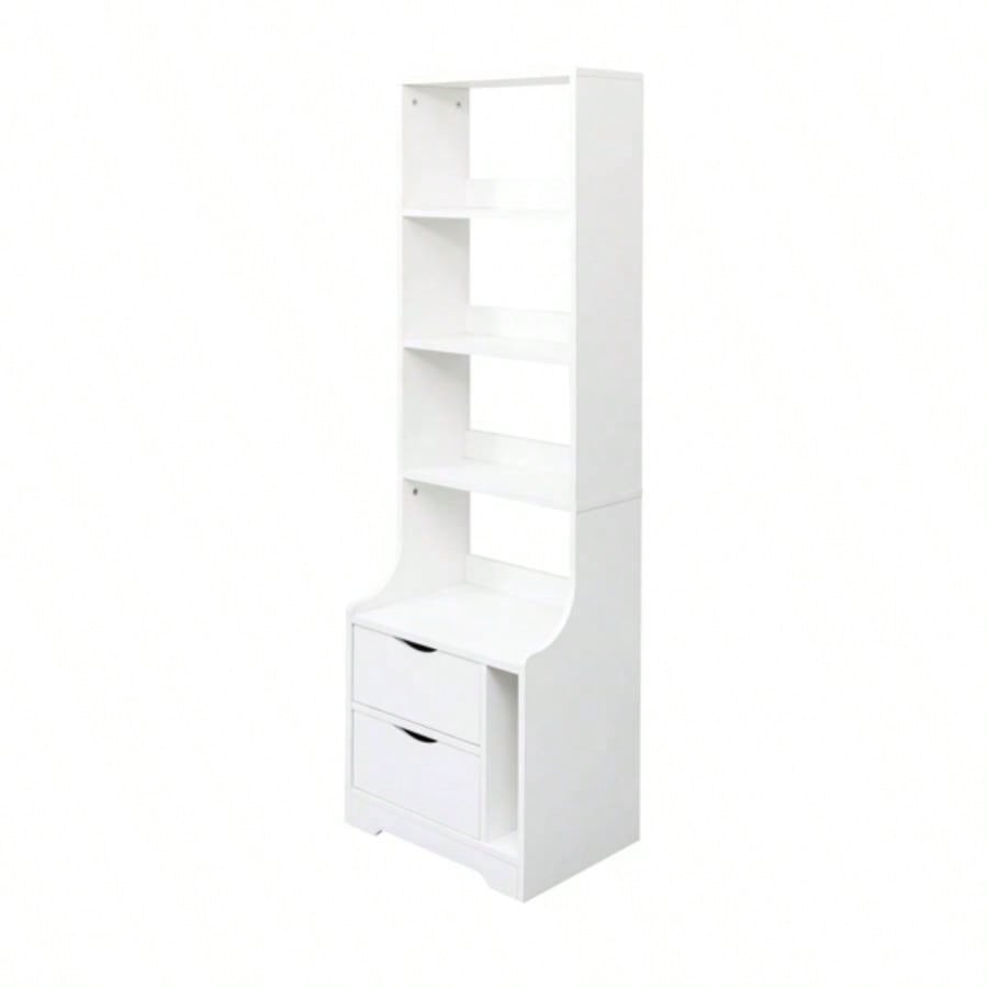 Night Stand with Bookshelf, Night Stand with 2 Storage Drawers Bedroom