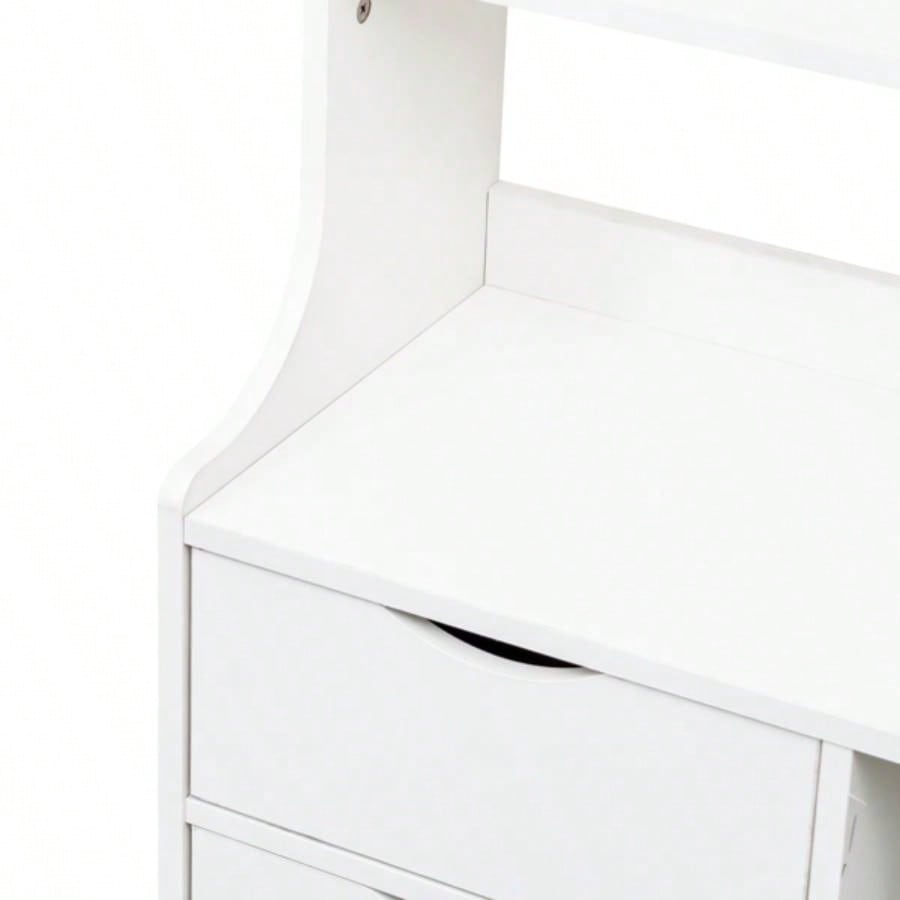 Night Stand with Bookshelf, Night Stand with 2 Storage Drawers Bedroom