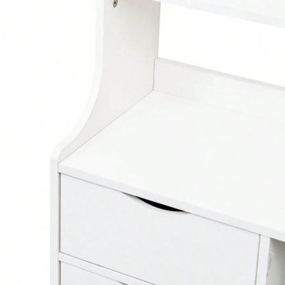 Night Stand with Bookshelf, Night Stand with 2 Storage Drawers Bedroom