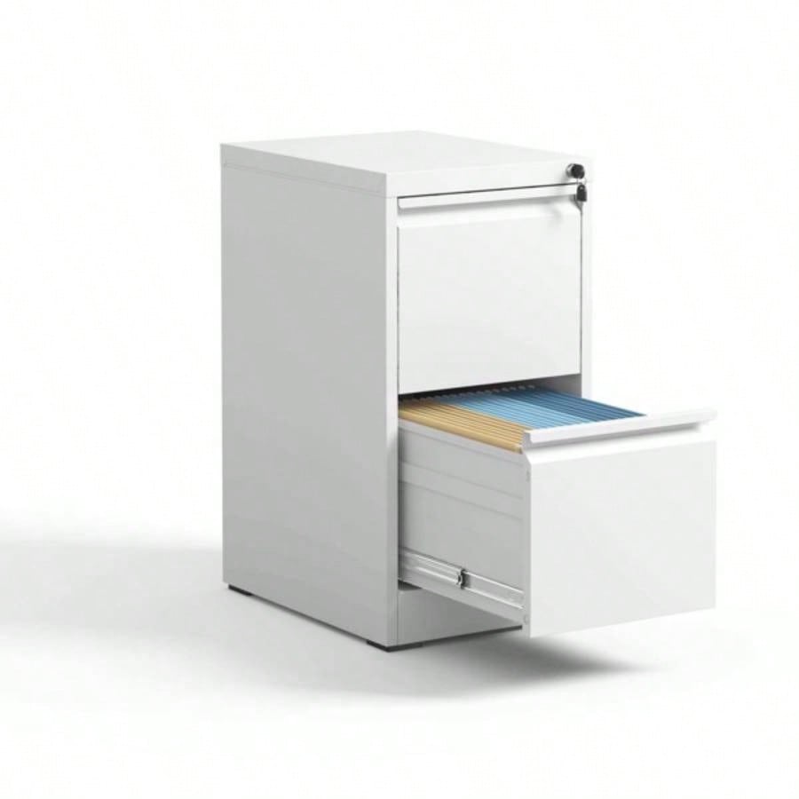 2 Drawer Metal Vertical File Cabinet with Lock Office Home Steel Vertical File Cabinet A4 Legal/Letter Size