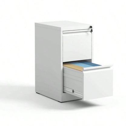 2 Drawer Metal Vertical File Cabinet with Lock Office Home Steel Vertical File Cabinet A4 Legal/Letter Size
