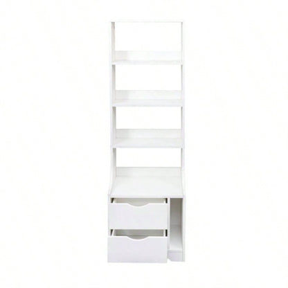 Night Stand with Bookshelf, Night Stand with 2 Storage Drawers Bedroom