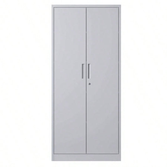 71H Metal Garage Storage Cabinet, White Steel Locking Cabinet with Doors and 3 Adjustable Shelves, Tall Cabinets Garage Storage Systems Lockable File Cabinet Home Office, Classroom, Pantry