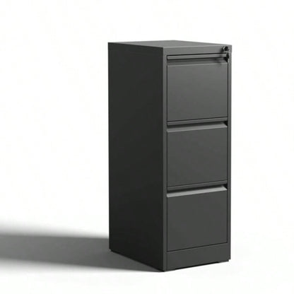 3 Drawer Metal Vertical File Cabinet with Lock Office Home Steel Vertical File Cabinet A4 Legal/Letter Size