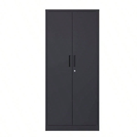 71H Metal Garage Storage Cabinet, Black Steel Locking Cabinet with Doors and 3 Shelves, Tall Cabinets Garage Storage Systems Lockable File Cabinet Home Office, Classroom/Pantry
