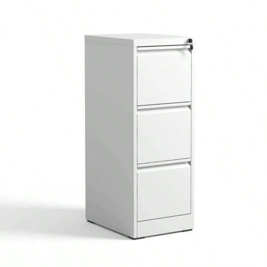 3 Drawer Metal Vertical File Cabinet with Lock Office Home Steel Vertical File Cabinet A4 Legal/Letter Size3