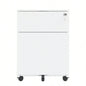2 Drawer Mobile File Cabinet with Lock Steel File Cabinet Legal/Letter/A4/F4 Size, Fully Assembled except Wheels, Home/ Office Design, White