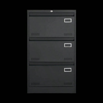Filing Cabinet Lateral File Cabinet 3 Drawer, Blcak Locking Metal File Cabinets Three Drawer, Office Filing Cabinet with Lock Drawers Home Office/Legal/Letter/A4/F4