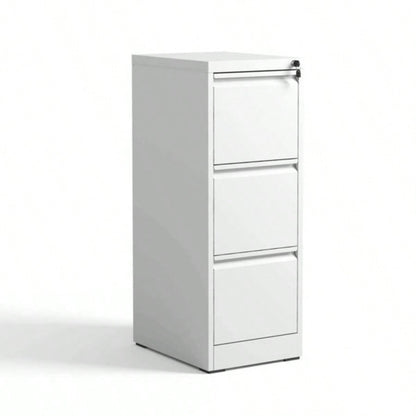 3 Drawer Metal Vertical File Cabinet with Lock Office Home Steel Vertical File Cabinet A4 Legal/Letter Size3
