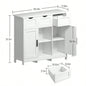 Storage Cabinets, Wooden Floor Cabinet, with Drawers and Shelves Storage Cabinets, Accent Cabinet Living Room, Bedroom, Bathroom Furniture Home DecorWhite