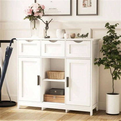Storage Cabinets, Wooden Floor Cabinet, with Drawers and Shelves Storage Cabinets, Accent Cabinet Living Room, Bedroom, Bathroom Furniture Home DecorWhite