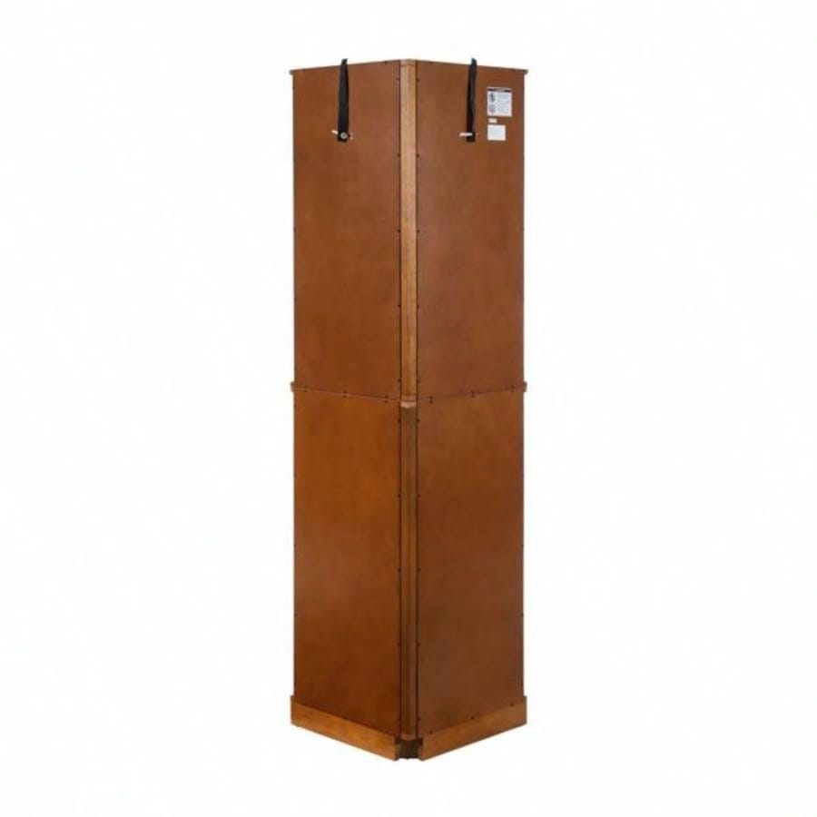 6 Shelf Corner Curio Display Cabinet with Lights, Mirrors and Adjustable Shelves, OakE26 light bulb not included