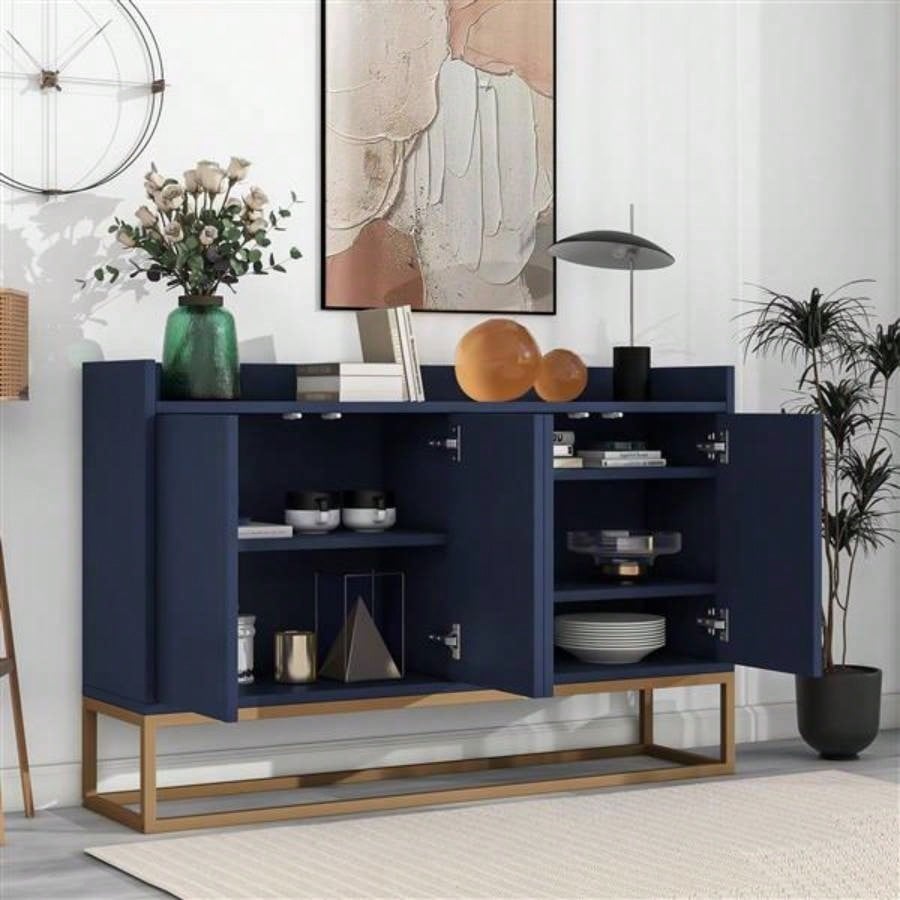 Modern Sideboard Elegant Buffet Cabinet with Large Storage Space Dining Room, Entryway Navy