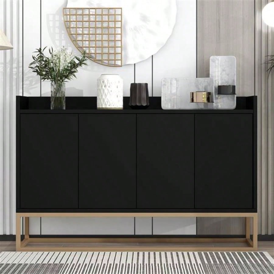 Modern Sideboard Elegant Buffet Cabinet with Large Storage Space Dining Room, Entryway Black