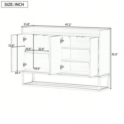 Modern Sideboard Elegant Buffet Cabinet with Large Storage Space Dining Room, Entryway Navy