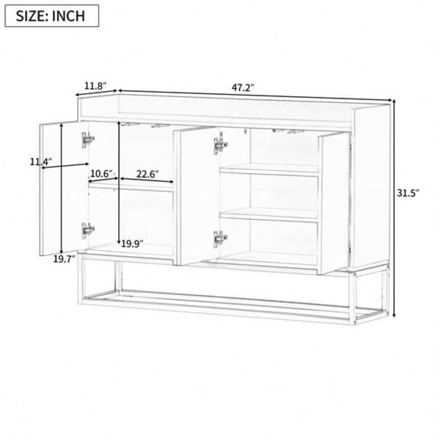 Modern Sideboard Elegant Buffet Cabinet with Large Storage Space Dining Room, Entryway Black