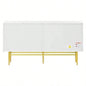 Modern Elegant 4 - door Sideboard Gold Metal Handle Buffet Cabinet Dining Room, Living Room, Bedroom, Hallway White