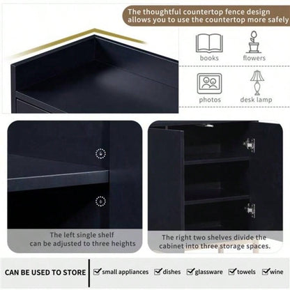 Modern Sideboard Elegant Buffet Cabinet with Large Storage Space Dining Room, Entryway Black