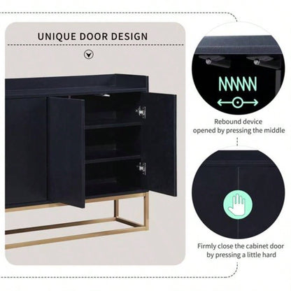 Modern Sideboard Elegant Buffet Cabinet with Large Storage Space Dining Room, Entryway Black