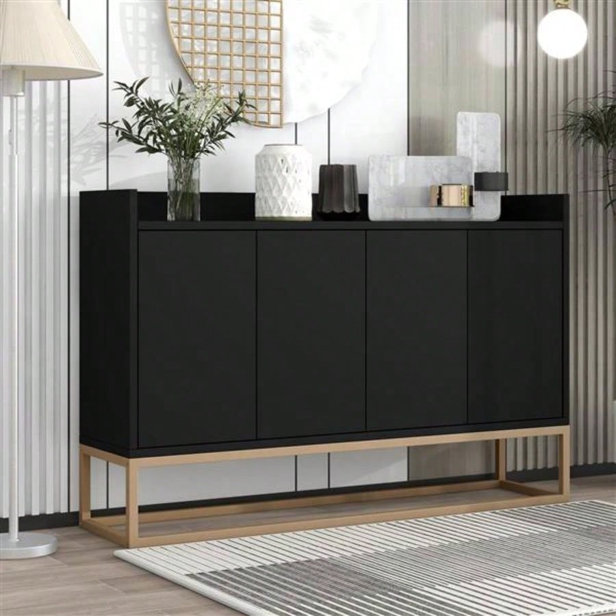 Modern Sideboard Elegant Buffet Cabinet with Large Storage Space Dining Room, Entryway Black