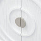 Retro Sideboard door with Circular Groove Design Round Metal Door Handle Entrance, Dinning Room, Living Room White