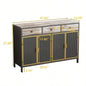 48 Wide 4 Doors Modern Sideboard with 3 Top Drawers, Sideboard Storage Cabinet Entryway Floor Cabinet Living Room Office Bedroom