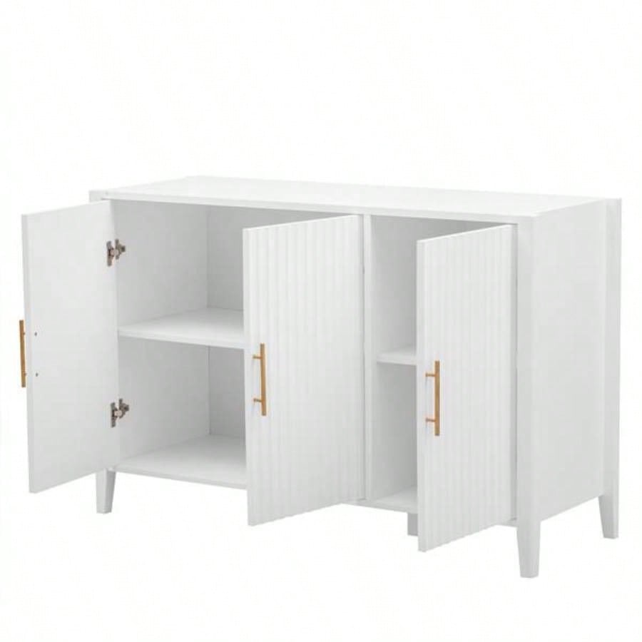 Featured Three - door Storage Cabinet with Metal Handles, Suitable Corridors, Entrances, Living rooms, and Study rooms
