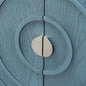 Retro Sideboard door with Circular Groove Design Round Metal Door Handle Entrance, Dinning Room, Living Room Antique Blue