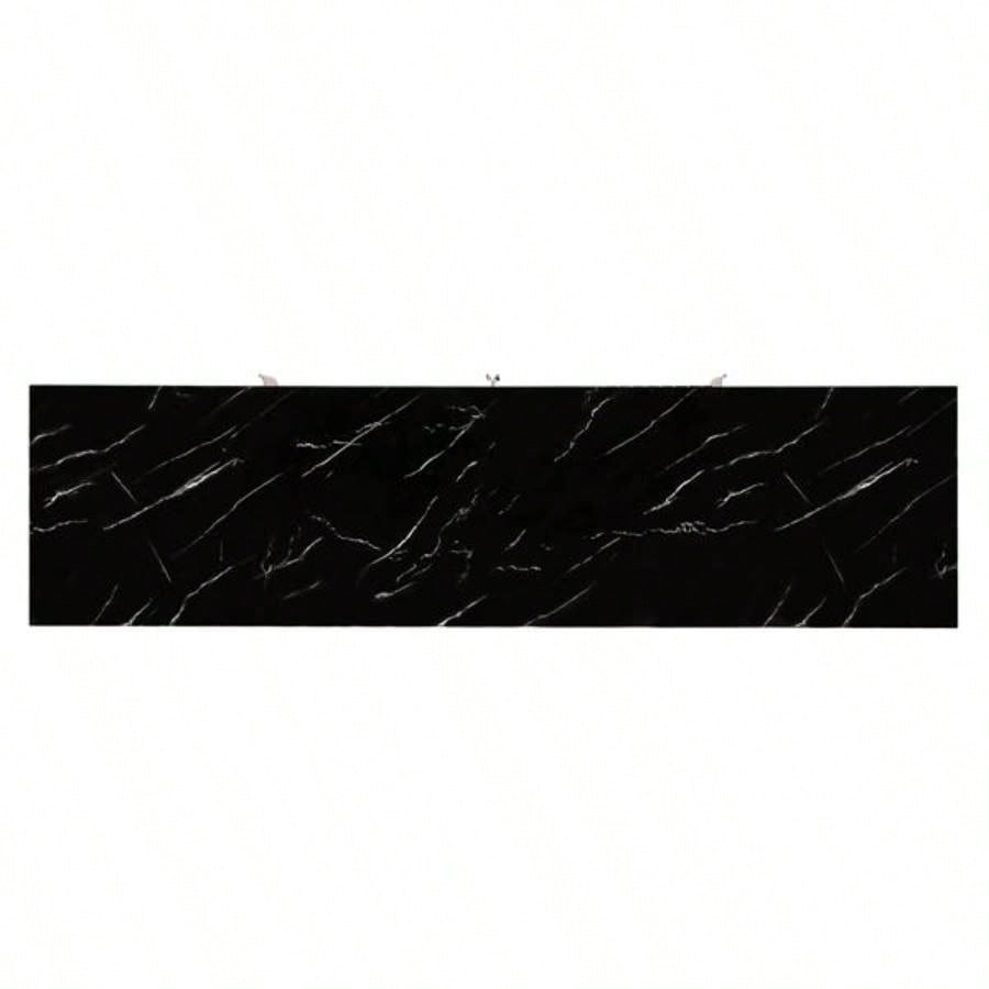 Modern sideboard with Four Doors, Metal handles and Adjustable Shelves Kitchen Cabinet Black