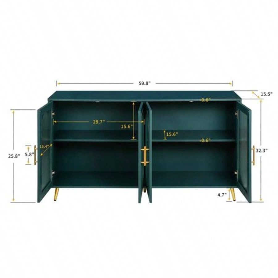 TV Stand 65+ Inch TV, Wood TV Stand with Storage Cabinet Adjustable Shelves, Media TV Console Living Room Bedroom