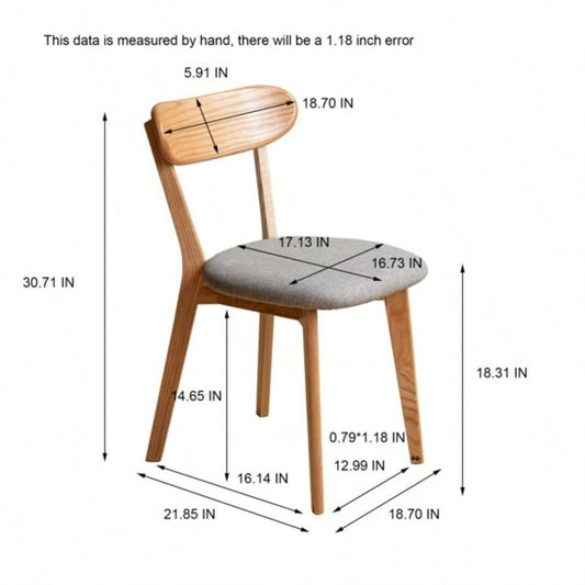 Set of 4 pcs Dining Chair Wooden FAS Grade Oak Natural Wood Made in North America Dirt - Wood Chair Solid Chair Table Chair Wooden Living Room Chair Simple And Natural 47.5 * 55.5 * 78cm