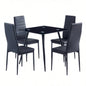 4pcs Elegant Assembled Stripping Texture High Backrest Dining Chairs BlackReplace encoding13028198 - 18410366
