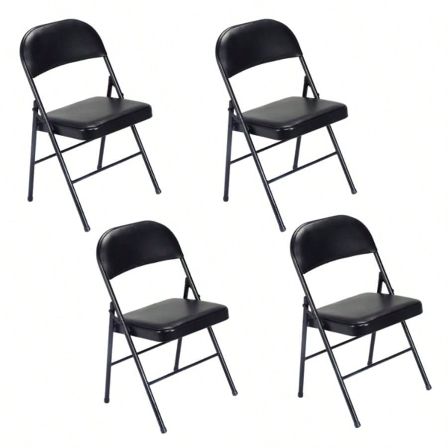 Old Code334575574pcs Elegant Foldable Iron PVC Chairs Convention Exhibition Black