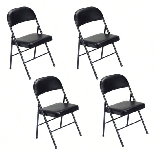 Old Code334575574pcs Elegant Foldable Iron PVC Chairs Convention Exhibition Black