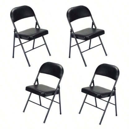 Old Code334575574pcs Elegant Foldable Iron PVC Chairs Convention Exhibition Black