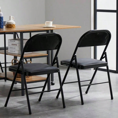 Old Code334575574pcs Elegant Foldable Iron PVC Chairs Convention Exhibition Black