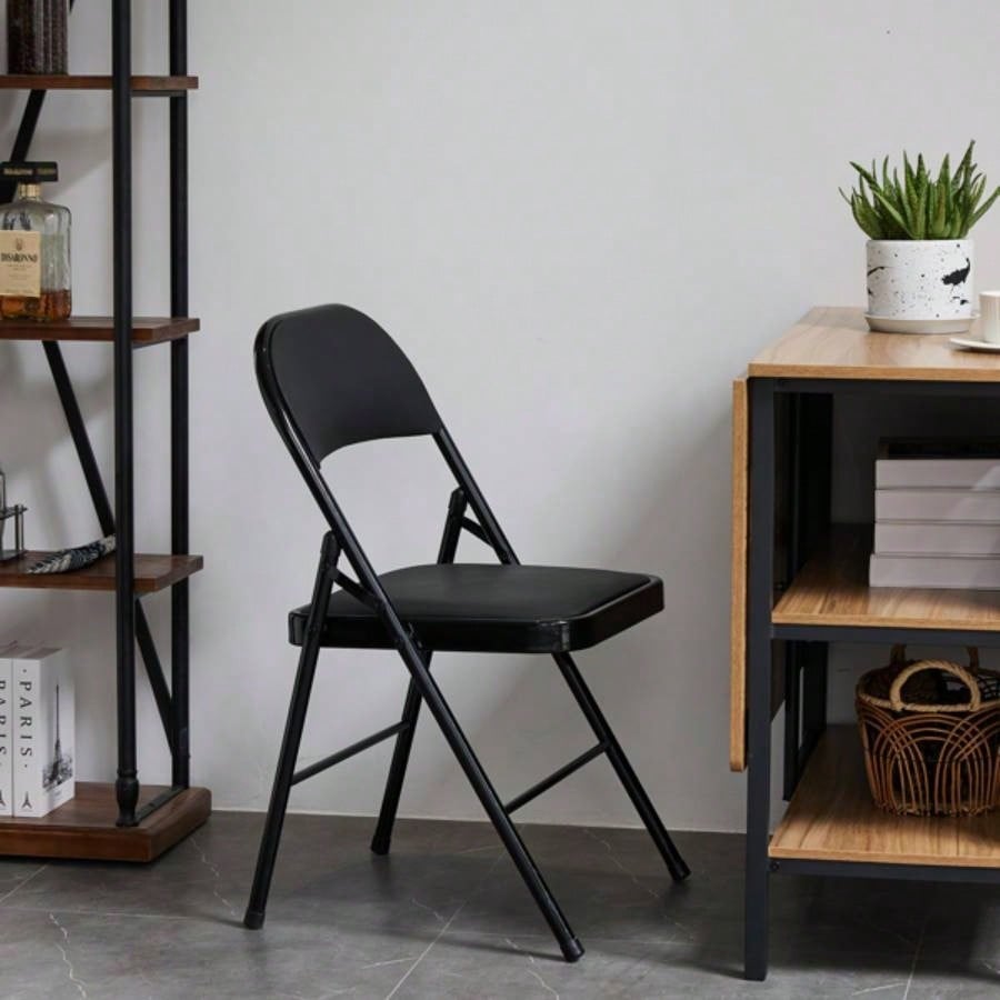 Old Code334575574pcs Elegant Foldable Iron PVC Chairs Convention Exhibition Black