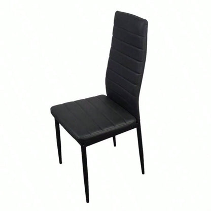 4pcs Elegant Assembled Stripping Texture High Backrest Dining Chairs BlackReplace encoding13028198 - 18410366